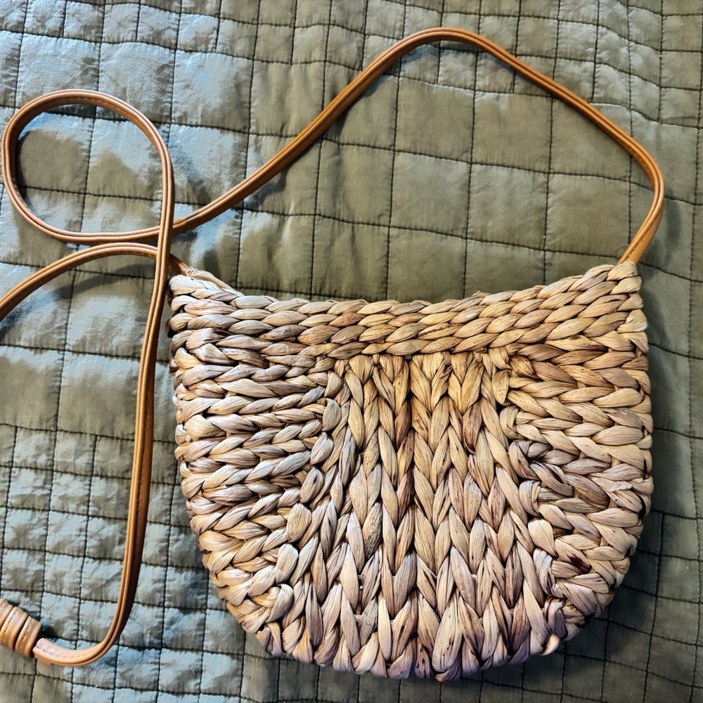 a new day Natural Woven Crossbody Bag